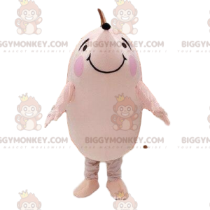 BIGGYMONKEY™ maskottiasu valkoisesta ja vaaleanpunaisesta