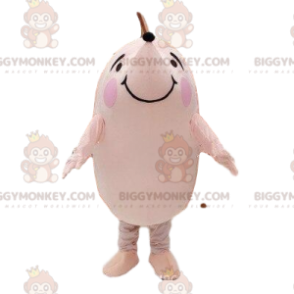 BIGGYMONKEY™ maskotdräkt av vit och rosa igelkott