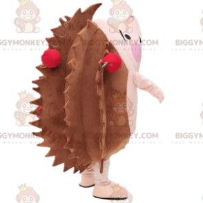 BIGGYMONKEY™ maskotkostume af hvidt og pink pindsvin