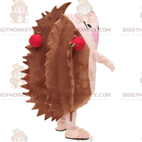 Costume de mascotte BIGGYMONKEY™ de hérisson blanc et rose