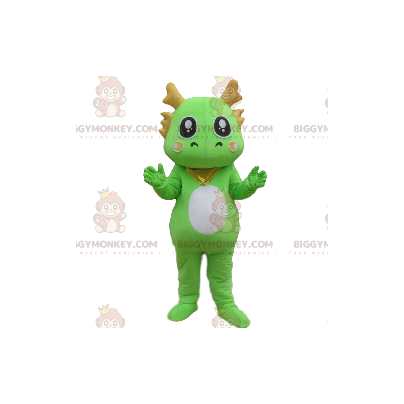 Disfraz de mascota dragón verde BIGGYMONKEY™, disfraz de