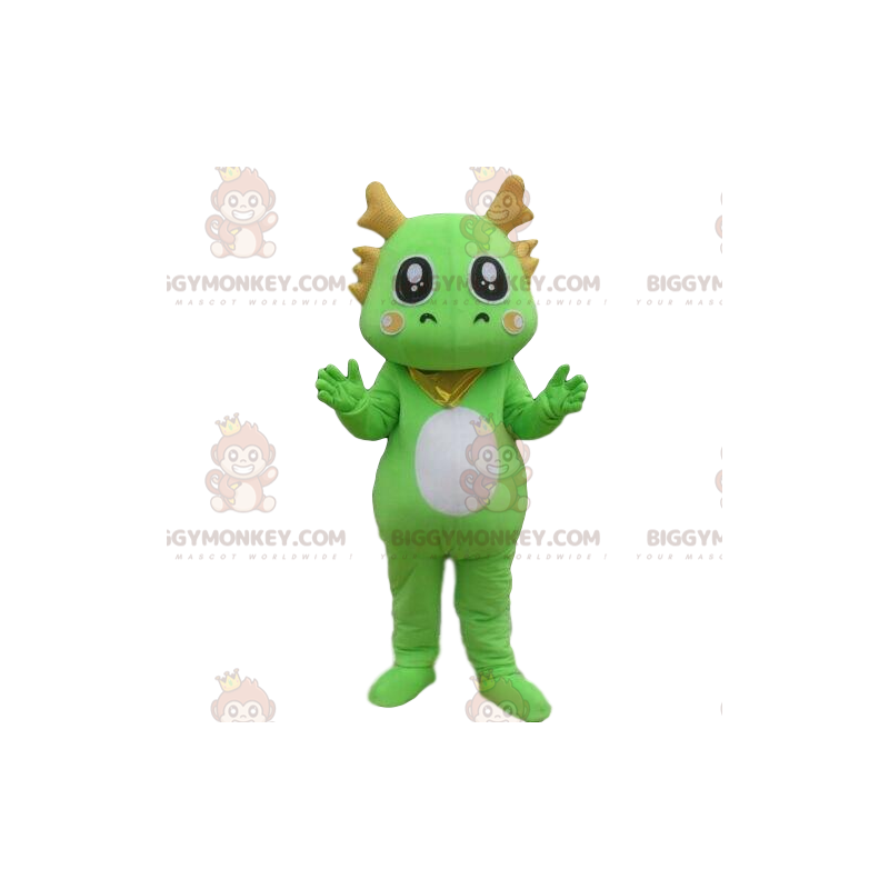 Traje de mascote de dragão verde BIGGYMONKEY™, fantasia de