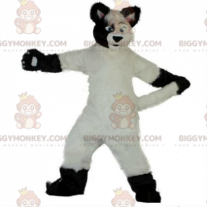 Kostium maskotki BIGGYMONKEY™ biały i czarny pies, miękki i