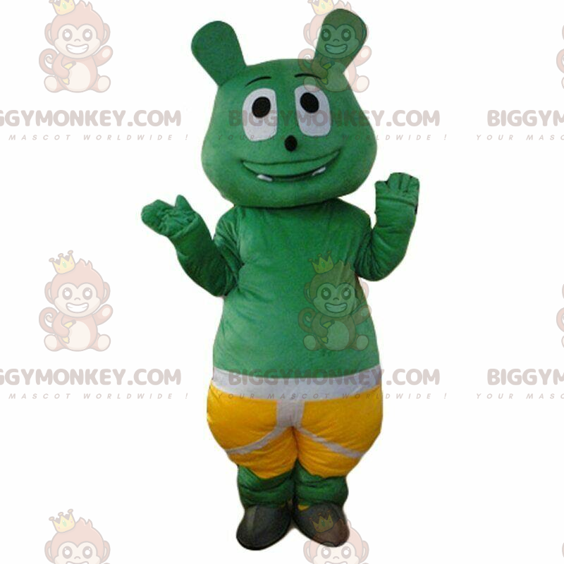 Disfraz de mascota BIGGYMONKEY™ de monstruo verde Tamaño L (175-180 CM)