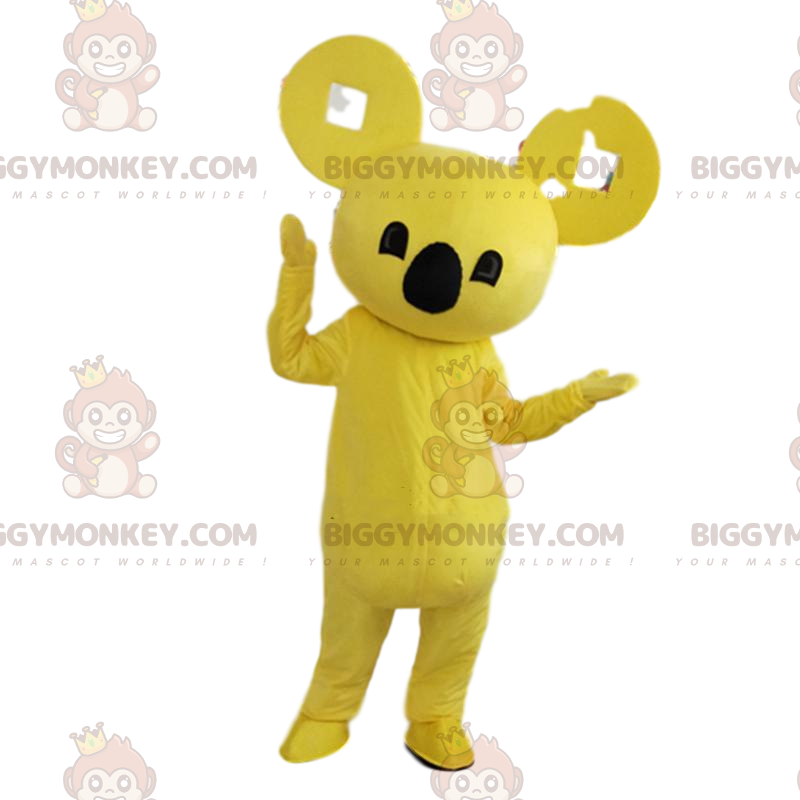 BIGGYMONKEY™ geel koala-mascottekostuum, exotisch kostuum, dier