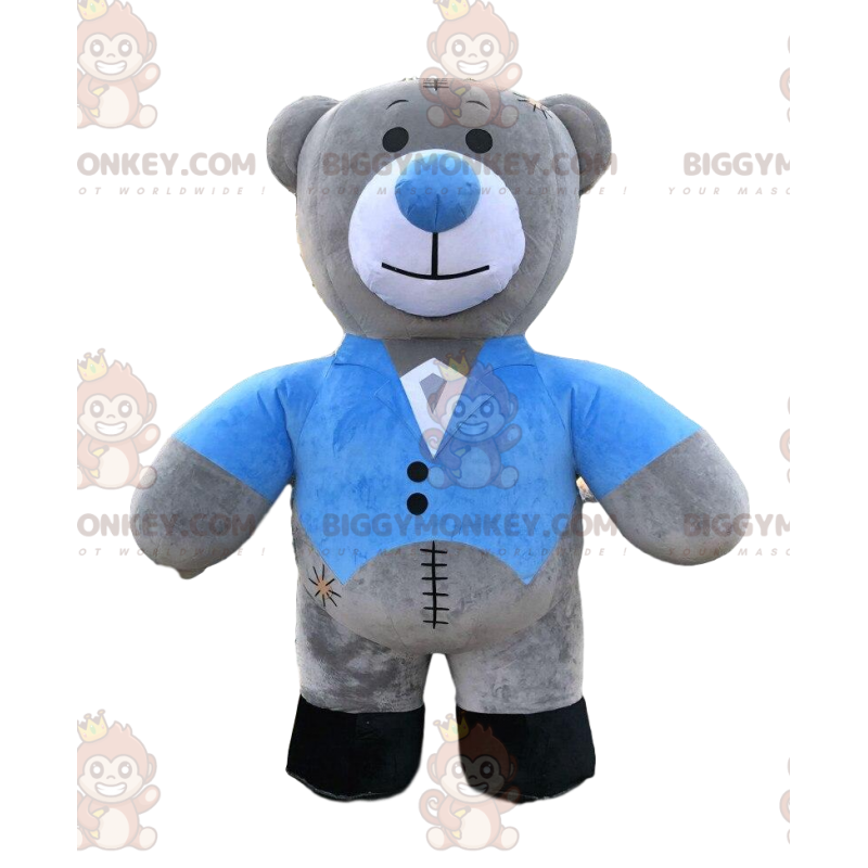 Φουσκωτό αρκουδάκι BIGGYMONKEY™ μασκότ, γιγάντια στολή γκρι