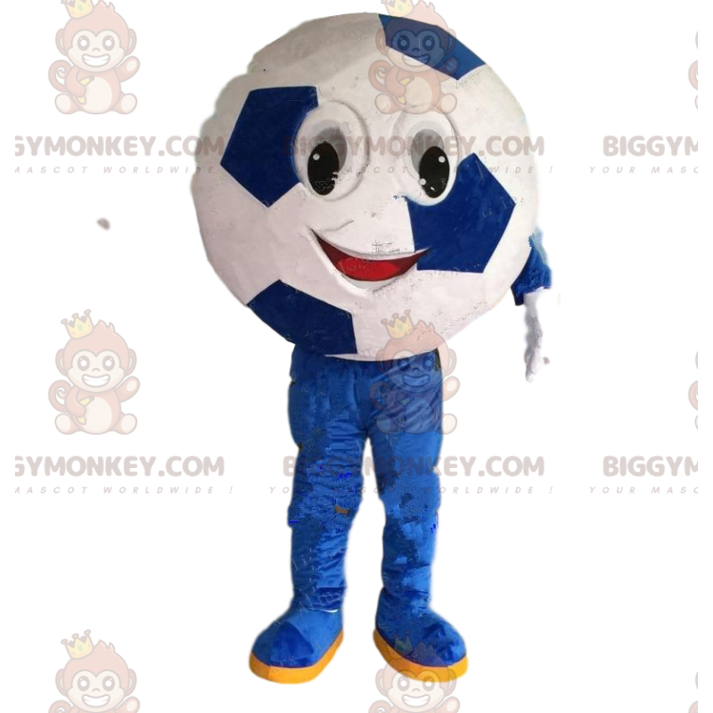 BIGGYMONKEY™ maskottiasu pyöreä jalkapallo, jalkapallo-asu -