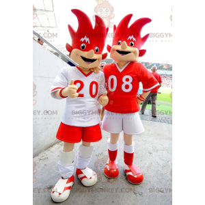 2 punaista ja valkoista EURO 2008 BIGGYMONKEY™ -maskotti - Trix