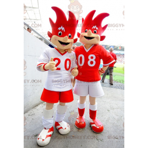 2 røde og hvide EURO 2008 BIGGYMONKEY™s maskot - Trix og Flix -