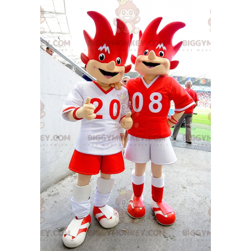 2 mascote vermelho e branco do EURO 2008 BIGGYMONKEY™ - Trix e