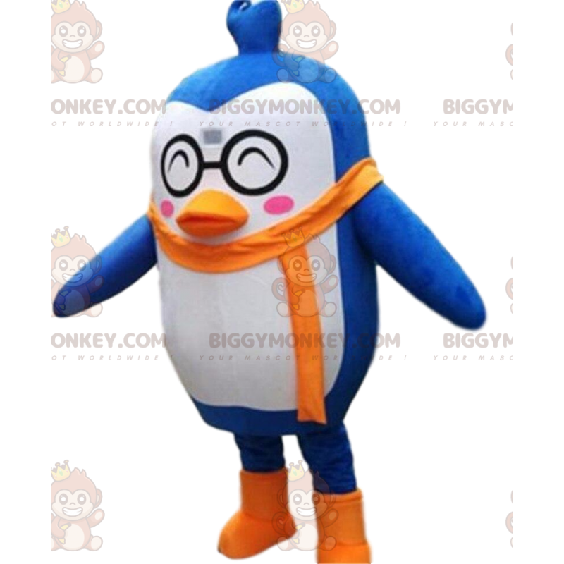 BIGGYMONKEY™ mascottekostuum blauwe en witte pinguïn