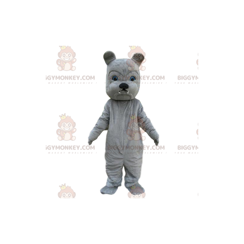 BIGGYMONKEY™ costume mascotte di bulldog grigio, costume da