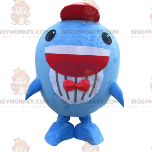 Big Blue Fish BIGGYMONKEY™ Maskottchen-Kostüm, lustiges