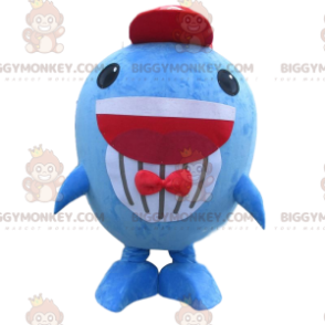 Big Blue Fish BIGGYMONKEY™ Mascot Costume, Funny Whale Costume