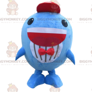 Big Blue Fish BIGGYMONKEY™ maskotdräkt, rolig valdräkt -