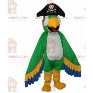 BIGGYMONKEY™ maskotkostume farverig papegøje, piratfuglekostume