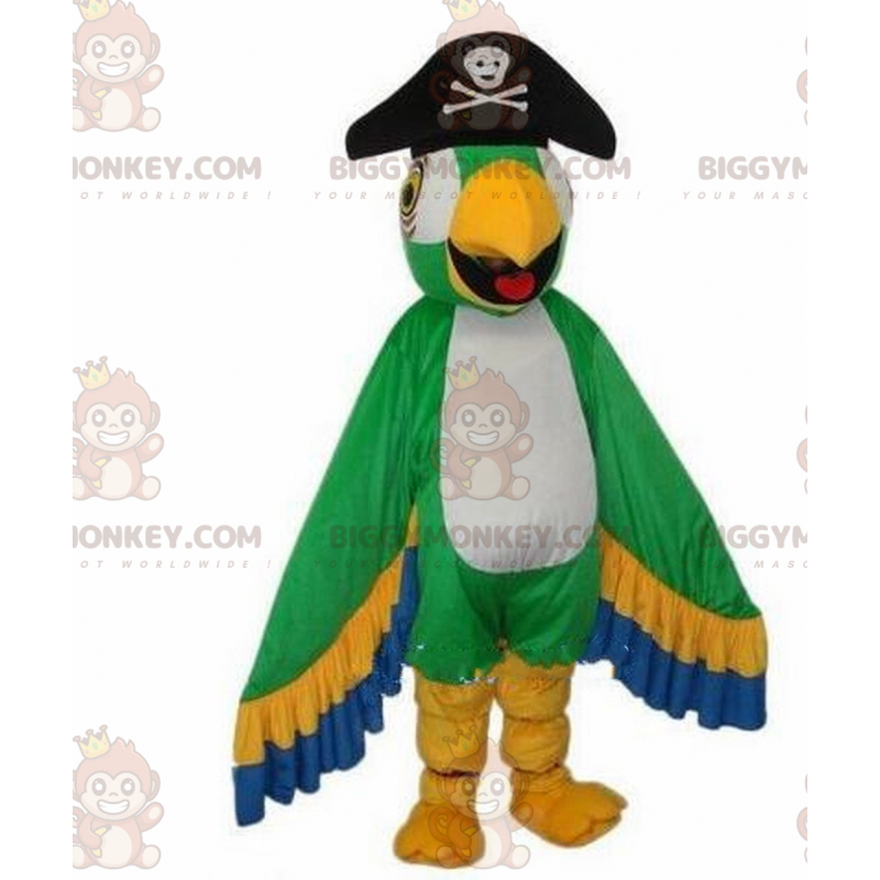 BIGGYMONKEY™ mascot costume colorful parrot, pirate bird