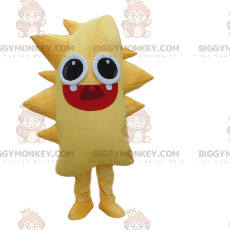 Gult monster BIGGYMONKEY™ maskotdräkt, gul varelsekostym, gult