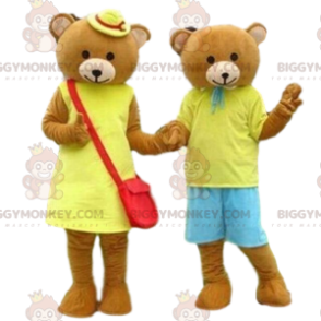 μασκότ teddy BIGGYMONKEY™, κοστούμια αρκουδάκι, ζευγάρι μασκότ