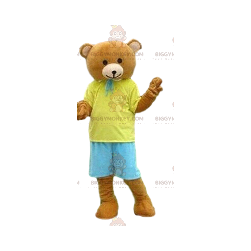 Bjørn BIGGYMONKEY™ maskot kostume, bamse kostume, sommer