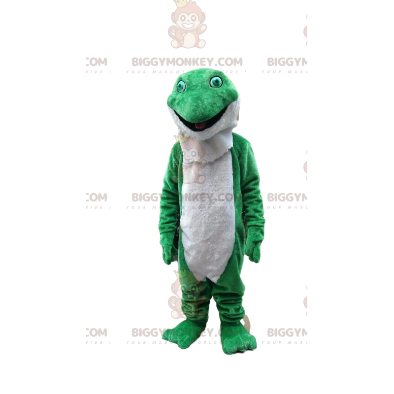 BIGGYMONKEY™ mascot costume green and white frog, toad costume