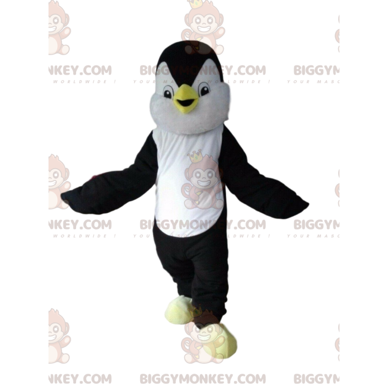 BIGGYMONKEY™ costume da mascotte pinguino bianco e nero