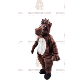 Costume de mascotte BIGGYMONKEY™ de cheval marron et blanc