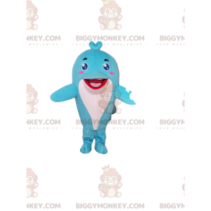 BIGGYMONKEY™ Maskottchenkostüm hellblauer Delfin, Meereskostüm