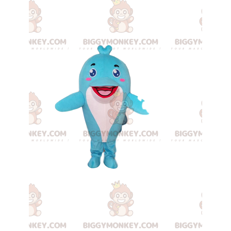 BIGGYMONKEY™ costume mascotte delfino azzurro, costume marino