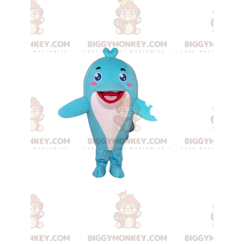BIGGYMONKEY™ mascottekostuum lichtblauwe dolfijn, zeekostuum