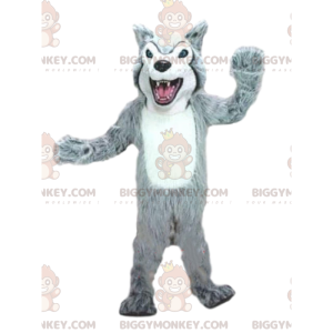 Wolf BIGGYMONKEY™ maskotkostume, ulvhundekostume, hundekjole -