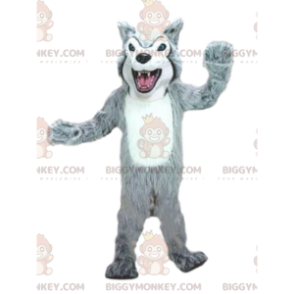 Wolf BIGGYMONKEY™ maskotdräkt, varghundsdräkt, hundkostym -