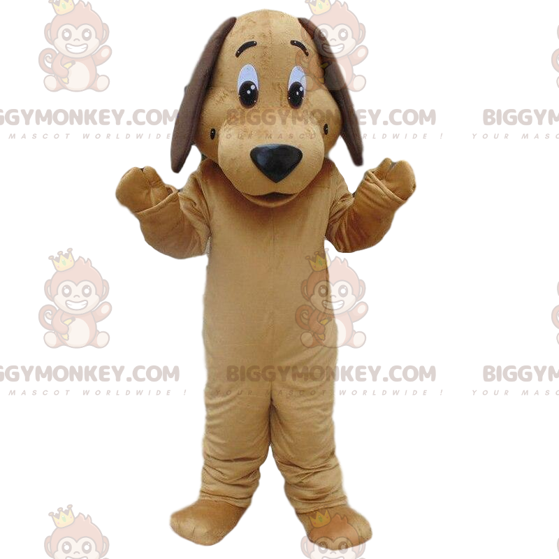 Beige hond BIGGYMONKEY™ mascottekostuum, hondenkostuum