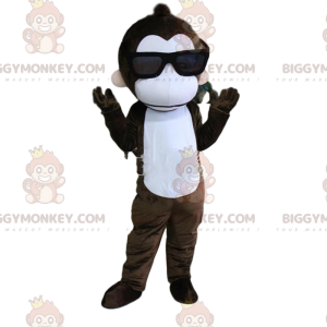 Monkey BIGGYMONKEY™ mascot costume with sunglasses, summer