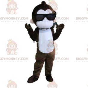 Costume de mascotte BIGGYMONKEY™ de singe avec des lunettes de