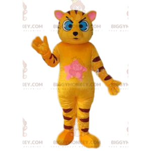 Disfraz de mascota BIGGYMONKEY™ de gato amarillo con grandes