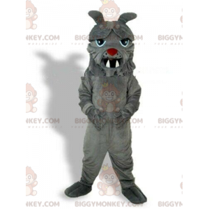 BIGGYMONKEY™ costume mascotte di bulldog grigio, costume da
