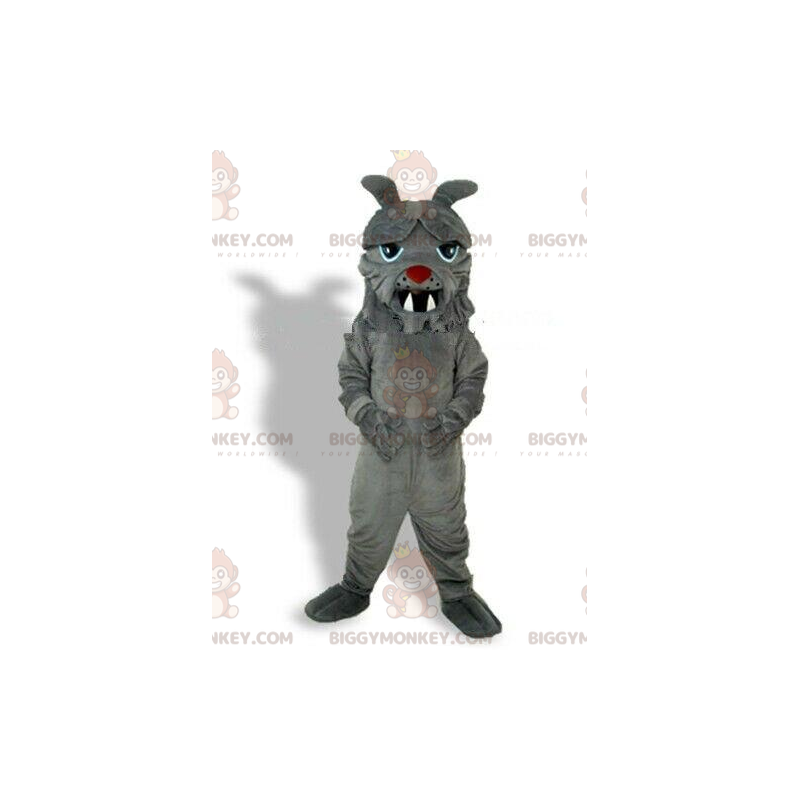 BIGGYMONKEY™ costume mascotte di bulldog grigio, costume da