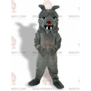 BIGGYMONKEY™ costume mascotte di bulldog grigio, costume da