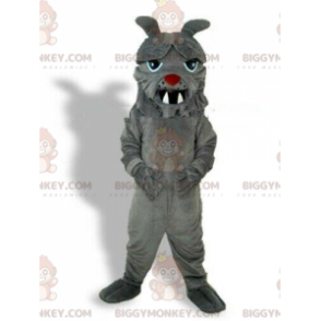 BIGGYMONKEY™ Maskottchenkostüm graue Bulldogge, Hundekostüm