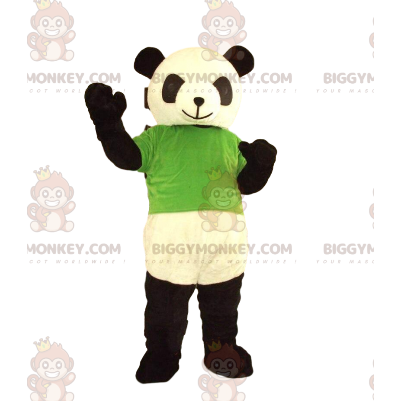 BIGGYMONKEY™ costume mascotte panda bianco e nero, costume orso