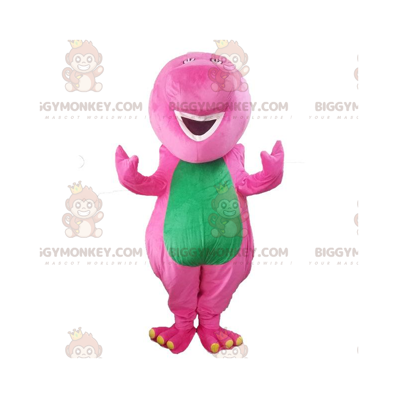 Kostým maskota BIGGYMONKEY™ růžového a zeleného dinosaura