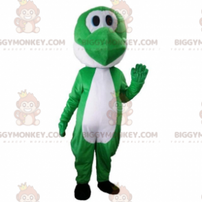 Disfraz de mascota BIGGYMONKEY™ de dinosaurio verde y blanco