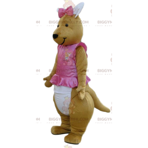 Costume de mascotte BIGGYMONKEY™ de kangourou en tutu, costume
