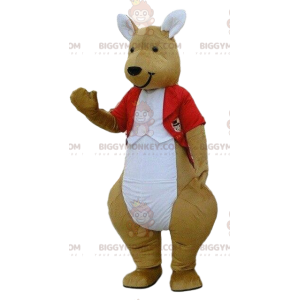 BIGGYMONKEY™ costume mascotte di canguro in costume rosso