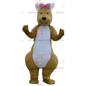 Costume de mascotte BIGGYMONKEY™ de kangourou avec un nœud