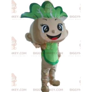 Cabbage BIGGYMONKEY™ maskotdräkt, babydräkt, grönsaksdräkt -