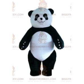 Στολή μασκότ panda BIGGYMONKEY™, φουσκωτό κοστούμι, ασπρόμαυρη