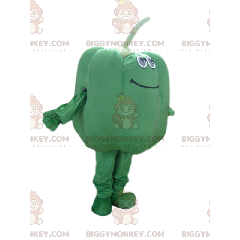 Costume de mascotte BIGGYMONKEY™ de poivron vert, costume de