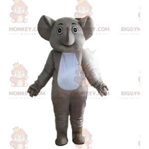 Disfraz de mascota BIGGYMONKEY™ elefante gris y blanco, disfraz